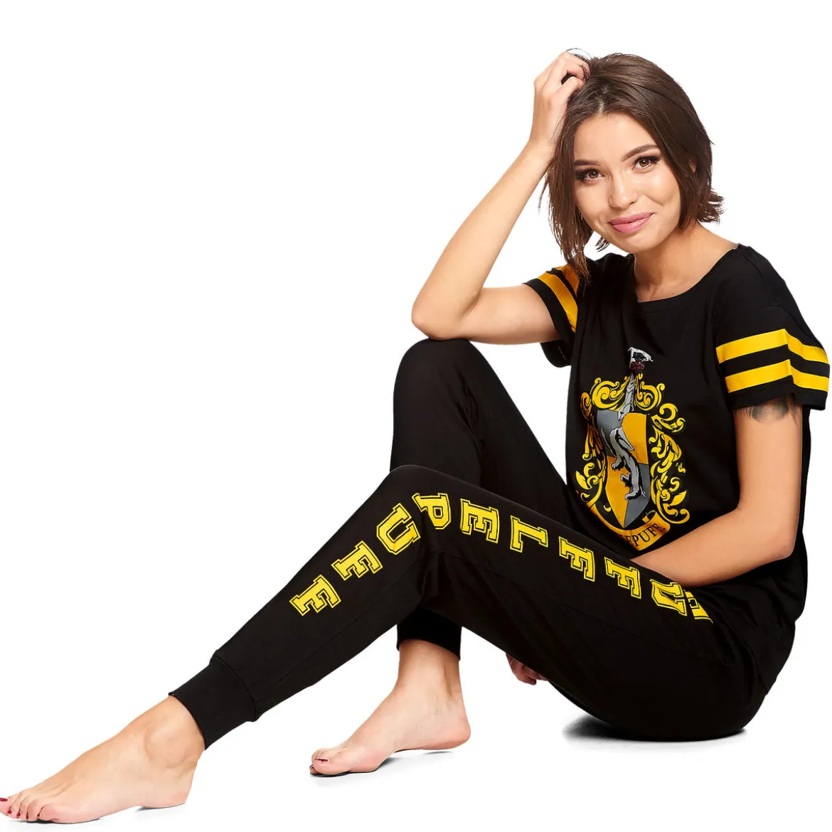 Harry Potter - Hufflepuff Wappen Pyjama Damen