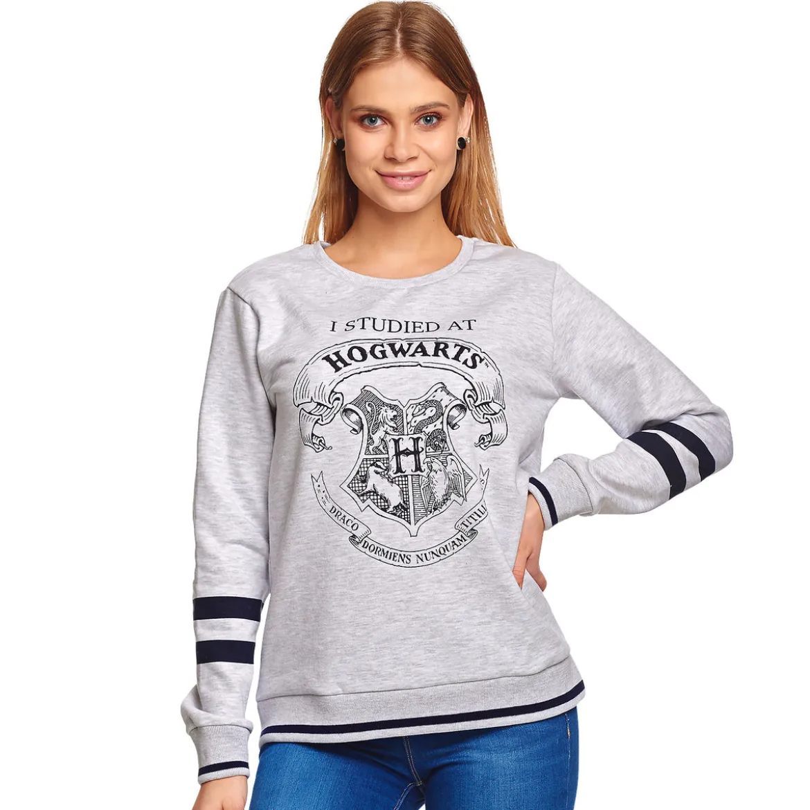 Harry Potter - I Studied at Hogwarts Damen Sweater grau