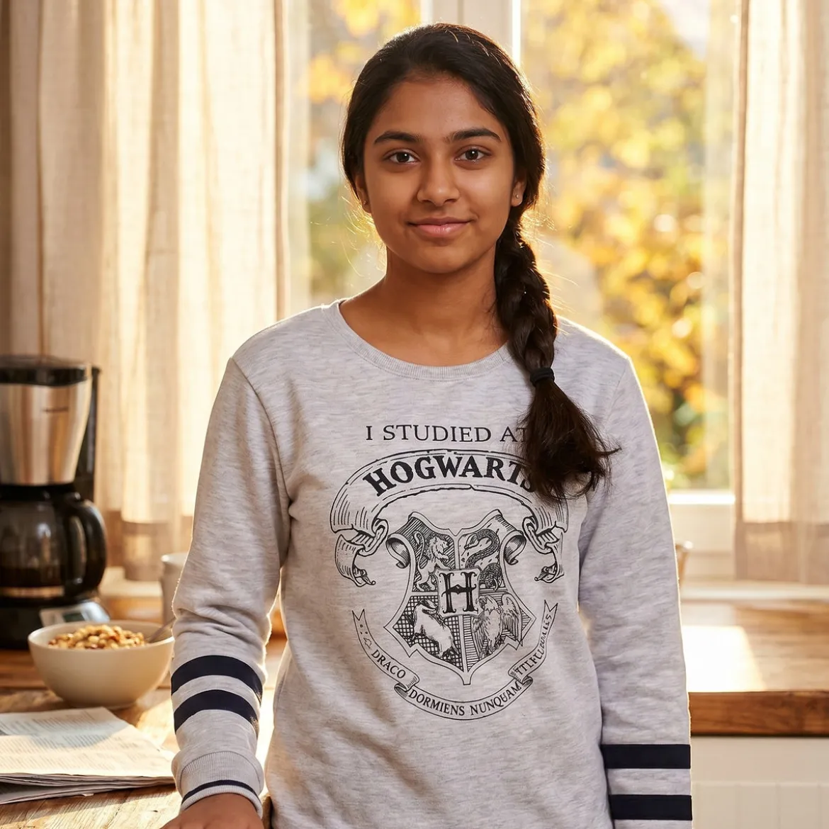 Harry Potter - I Studied at Hogwarts Damen Sweater grau