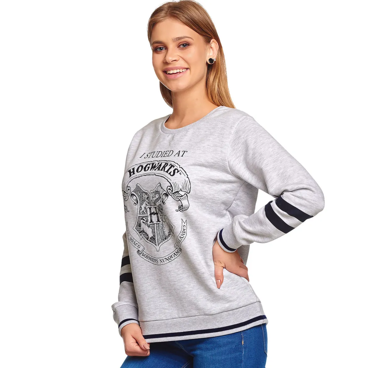 Harry Potter - I Studied at Hogwarts Damen Sweater grau