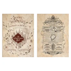 Harry Potter - Karte des Rumtreibers und Einkaufsliste Poster 2er Set