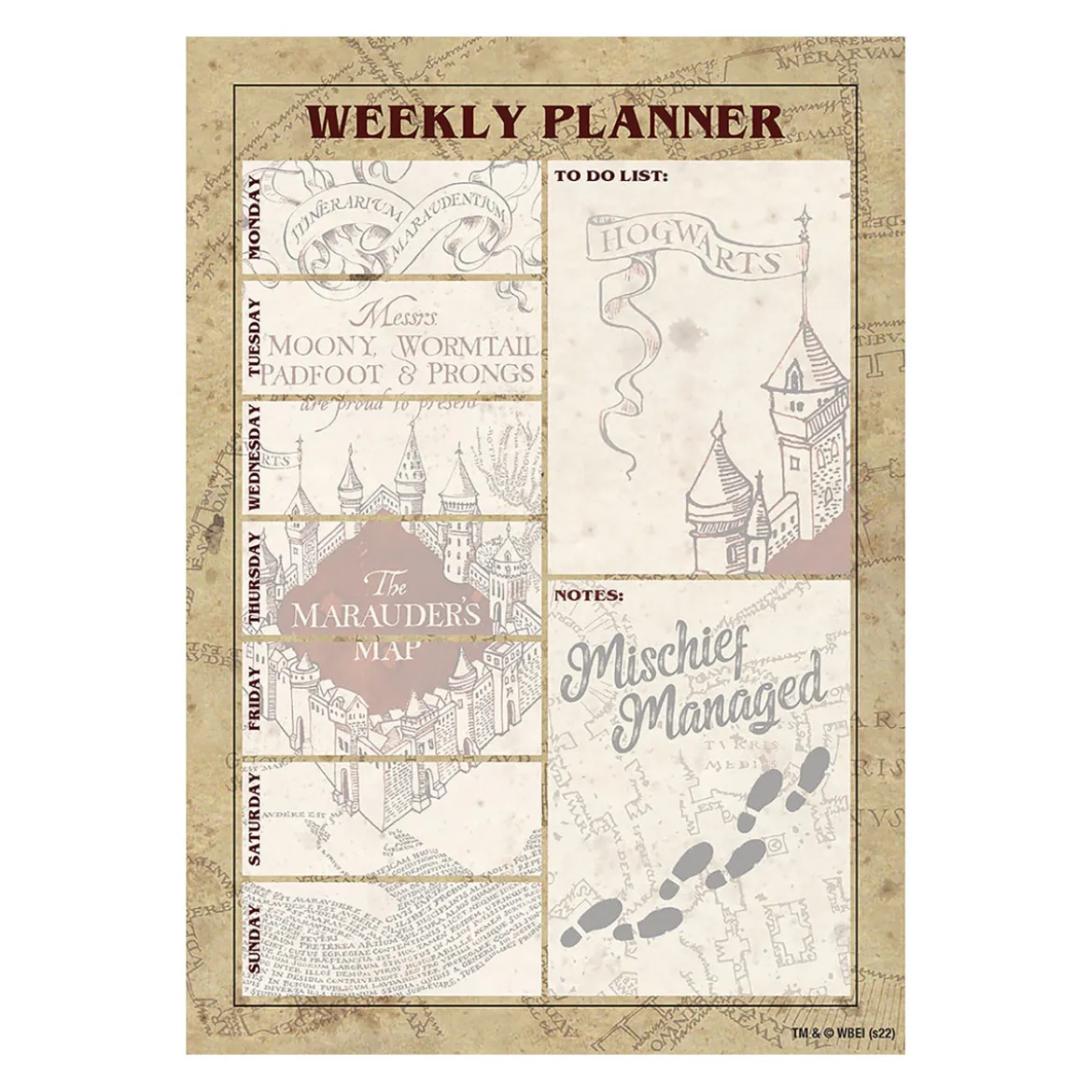 Harry Potter - Karte des Rumtreibers Wochenplaner A5