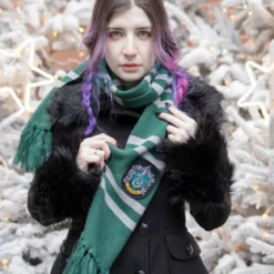 Harry Potter - Slytherin Strickschal grau-grün