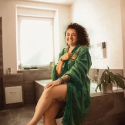 Harry Potter - Slytherin Wappen Bademantel grün