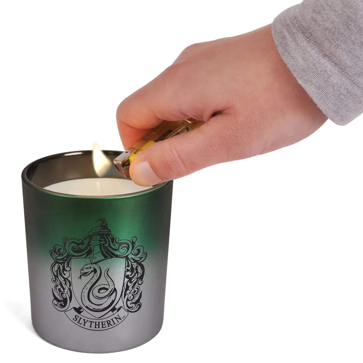 Harry Potter - Slytherin Wappen Kerze im Glas