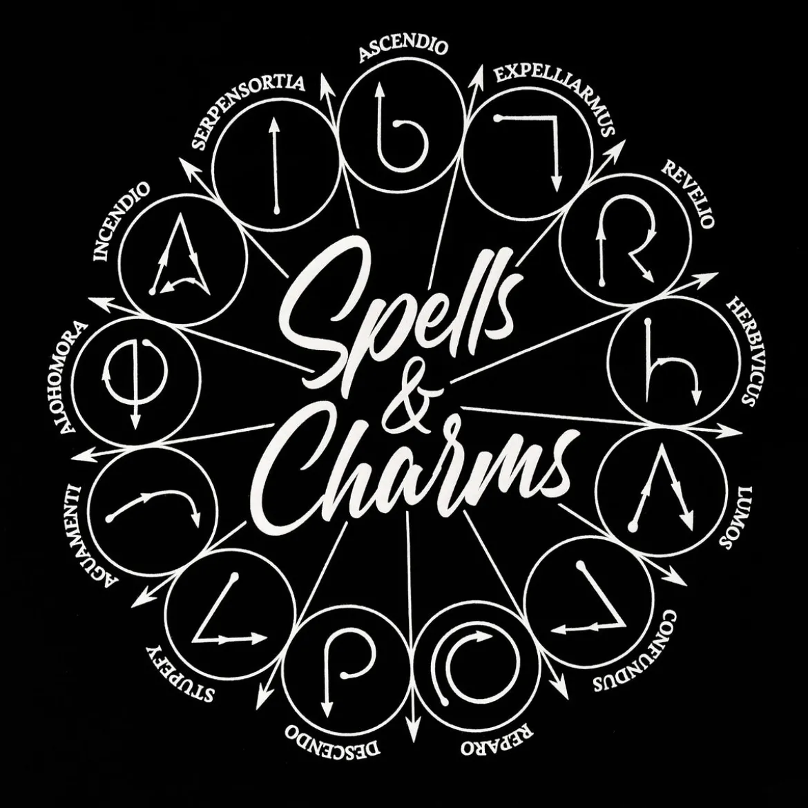Harry Potter - Spells And Charms T-Shirt schwarz