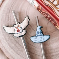 Harry Potter - Sprechender Hut und Hedwig Strohhalme 2er Set