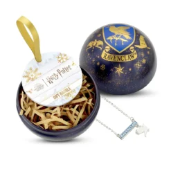 Harry Potter - Weihnachtskugel mit Ravenclaw Wappen Kette
