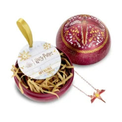 Harry Potter - Weihnachtskugel mit Fawkes Kette