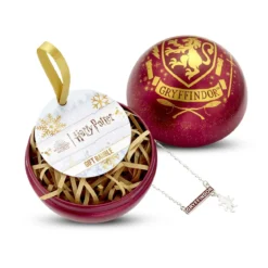 Harry Potter - Weihnachtskugel mit Gryffindor Wappen Kette