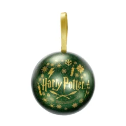 Harry Potter - Weihnachtskugel mit Slytherin Wappen Kette