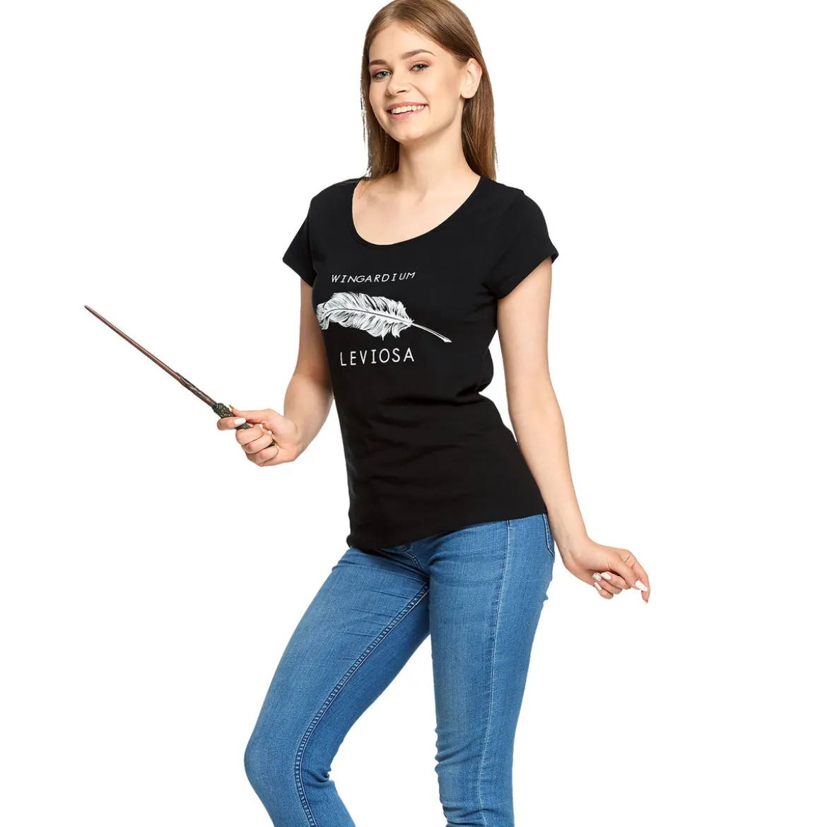 Harry Potter - Wingardium Leviosa T-Shirt Damen schwarz
