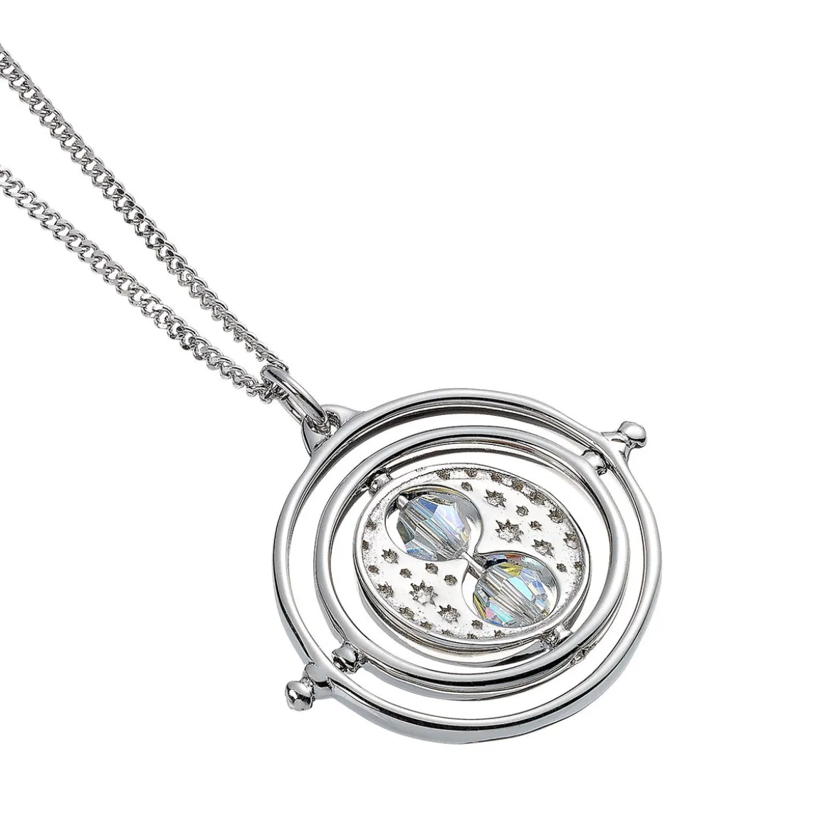 Harry Potter - Zeitumkehrer Kette mit Kristallen silber