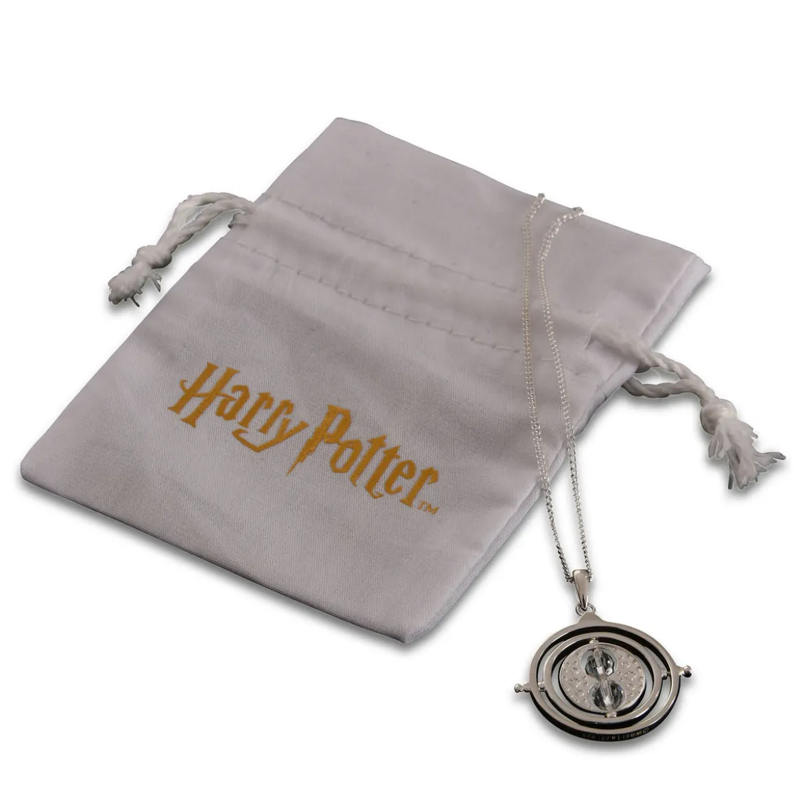 Harry Potter - Zeitumkehrer Kette mit Kristallen silber
