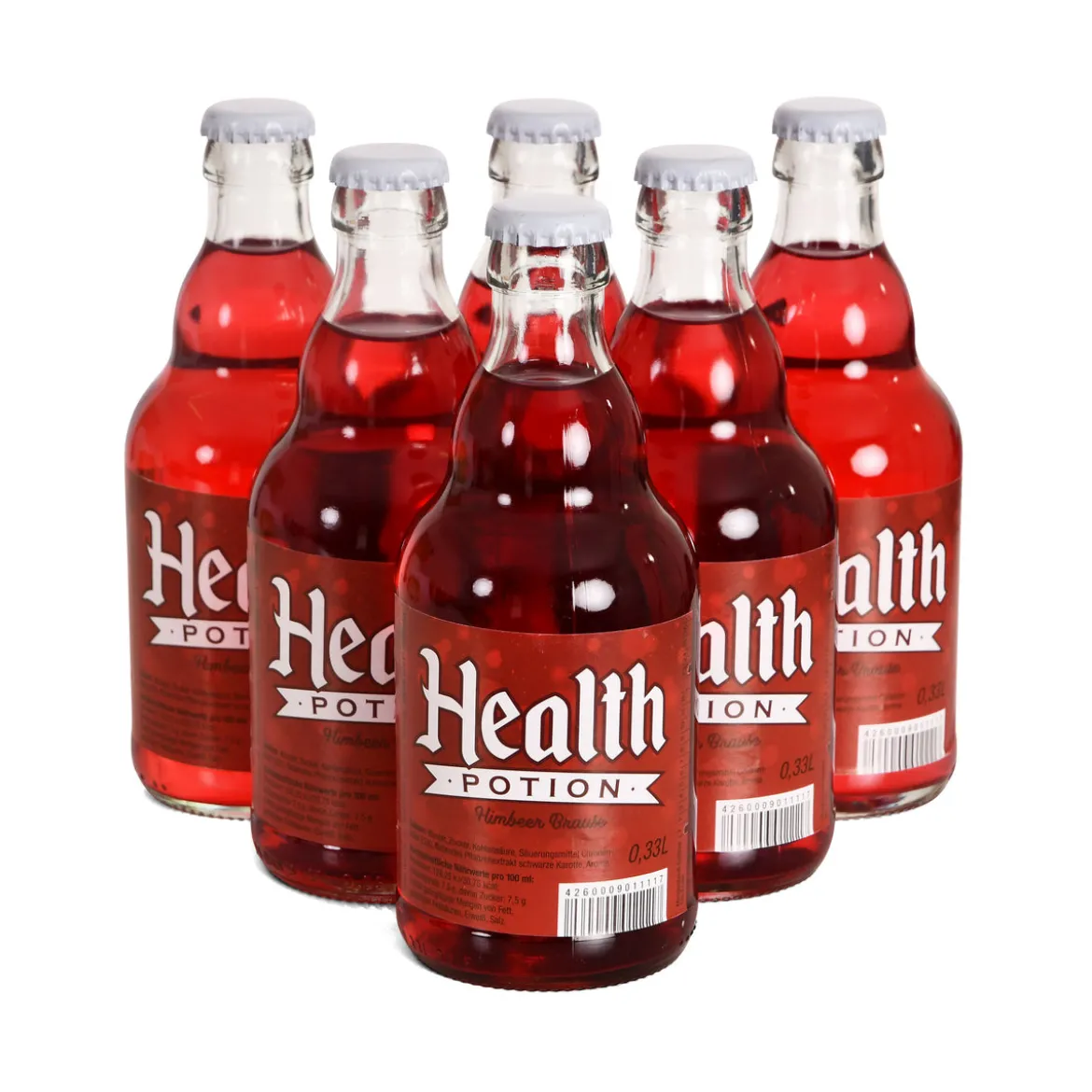 Health Potion Flasche Himbeer Brause - 6er Pack
