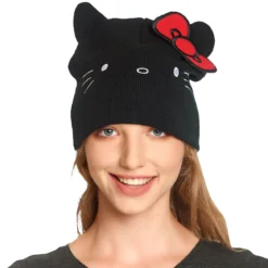 Hello Kitty Beanie mit Ohren und Schleife