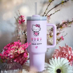 Hello Kitty - Flower To Go Becher mit Strohhalm
