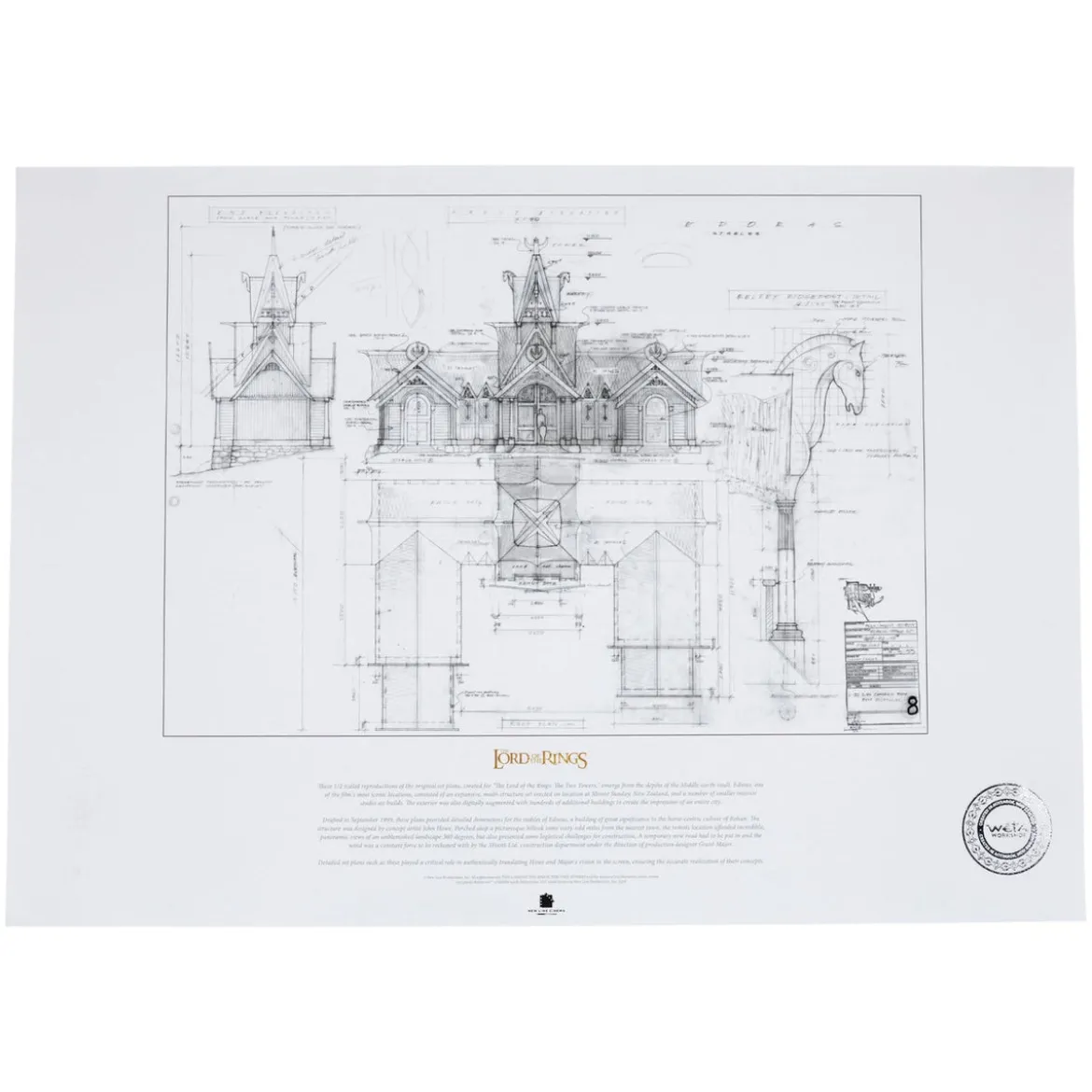 Herr der Ringe Bauplan Kunstdruck The Stable of Edoras 59 x