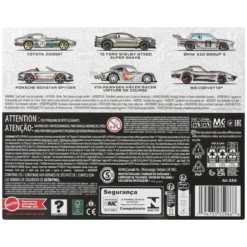 Hot Wheels Silver Series Die-Cast Fahrzeuge 6er-Pack 1/64 ZAMAC