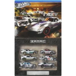 Hot Wheels Silver Series Die-Cast Fahrzeuge 6er-Pack 1/64 ZAMAC