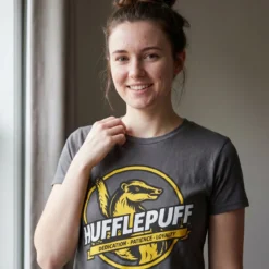 Hufflepuff House Values T-Shirt grau - Harry Potter