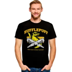 Hufflepuff Quidditch College T-Shirt schwarz - Harry Potter