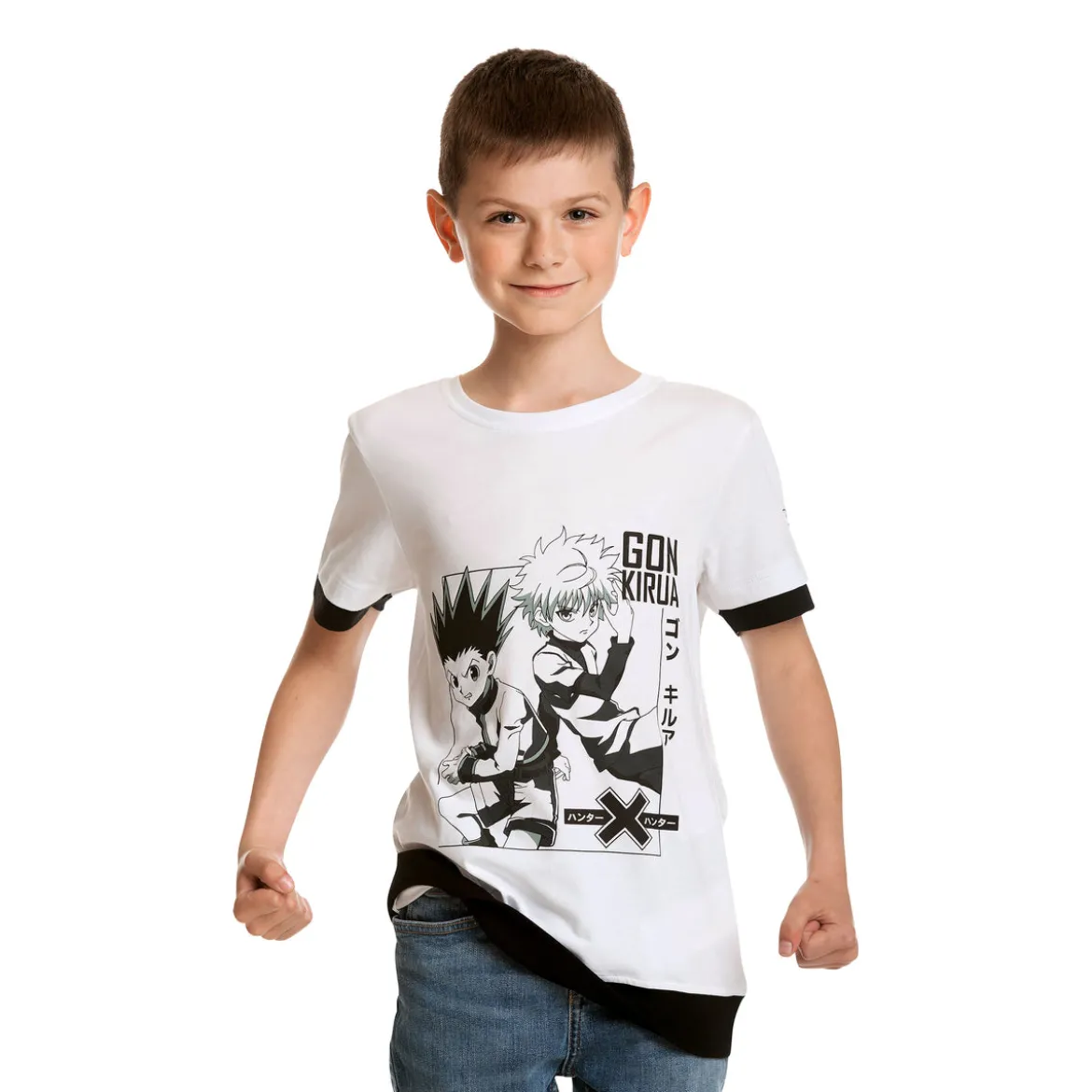 Hunter x Hunter - Gon Killua T-Shirt Kinder weiß