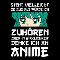Ich denke an Anime T-Shirt schwarz