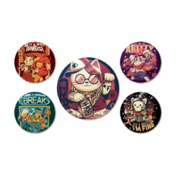 Ilustrata - Cool Cat Button 5er Set