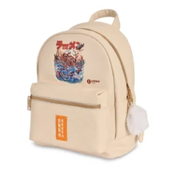 Ilustrata - Dark Ramen Rucksack mit Pom Pom Anhänger beige