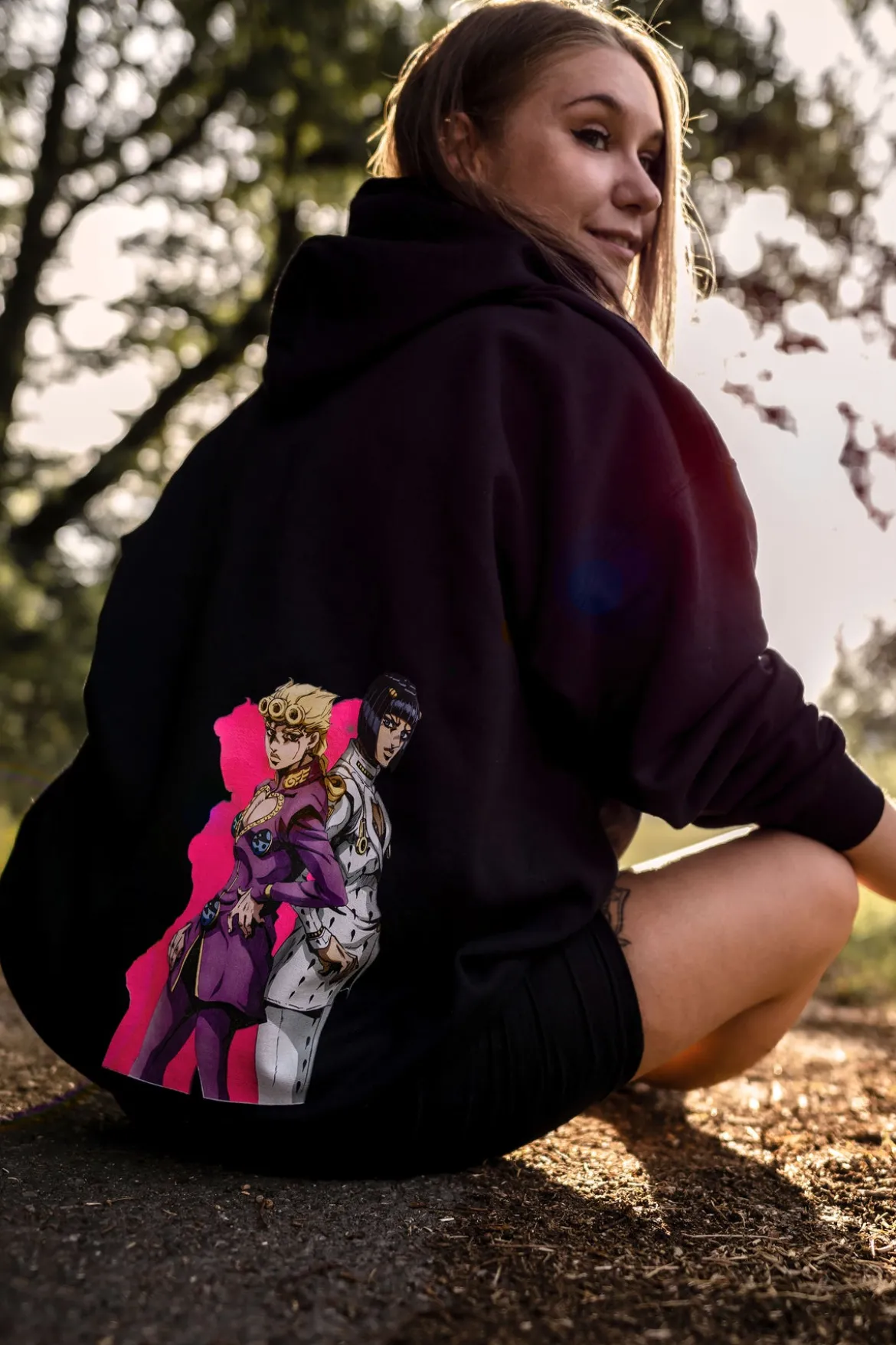 JoJo's Bizarre Adventure - Giorno und Bruno Hoodie schwarz