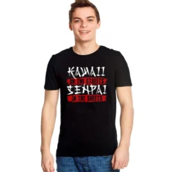 Kawaii & Senpai T-Shirt für Anime Fans schwarz