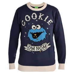 Krümelmonster Cookie Om Nom Strickpullover - Sesamstraße