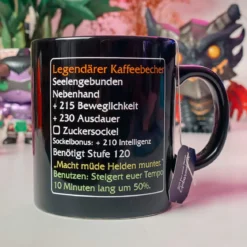 Legendärer Kaffeebecher - MMO Item Fan Tasse Level 120