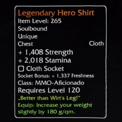 Level-120-Item Legendary Hero T-Shirt schwarz
