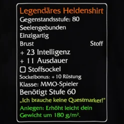 Level-60-Item Legendäres Helden Classic T-Shirt schwarz