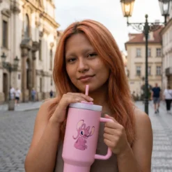 Lilo & Stitch - Angel To Go Becher mit Strohhalm