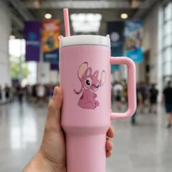 Lilo & Stitch - Angel To Go Becher mit Strohhalm