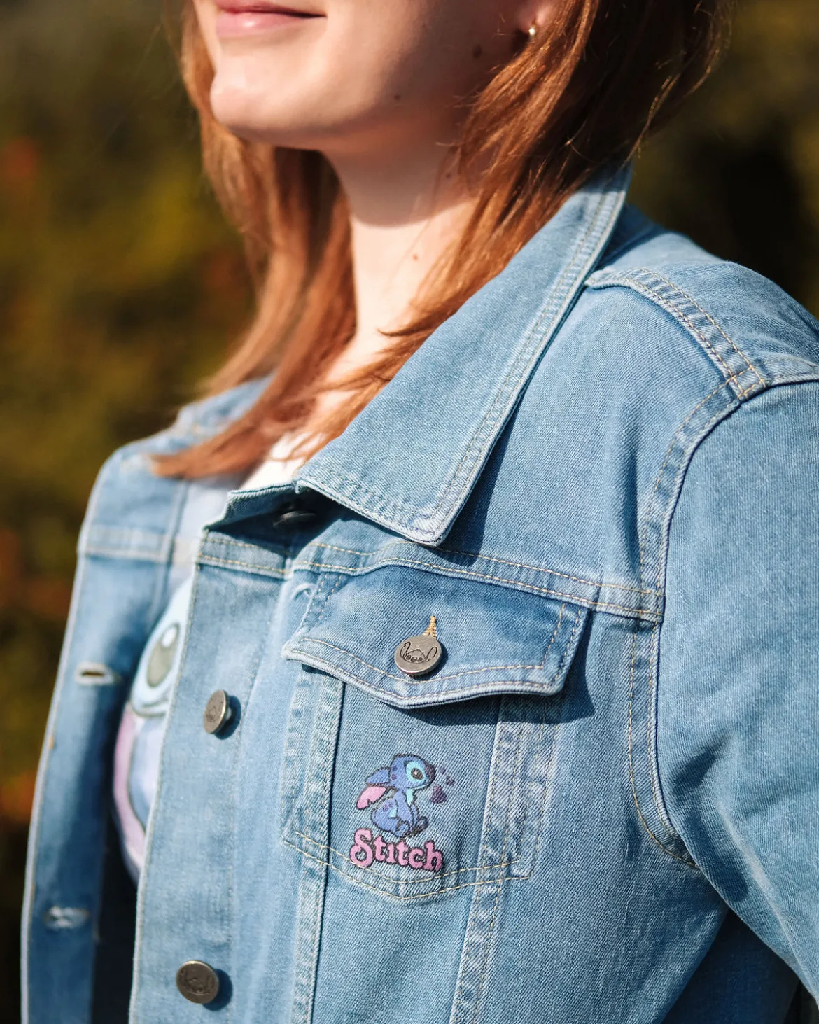 Lilo & Stitch - Flowers Jeansjacke Damen blau