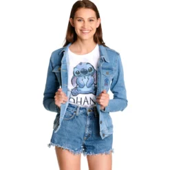 Lilo & Stitch - Flowers Jeansjacke Damen blau