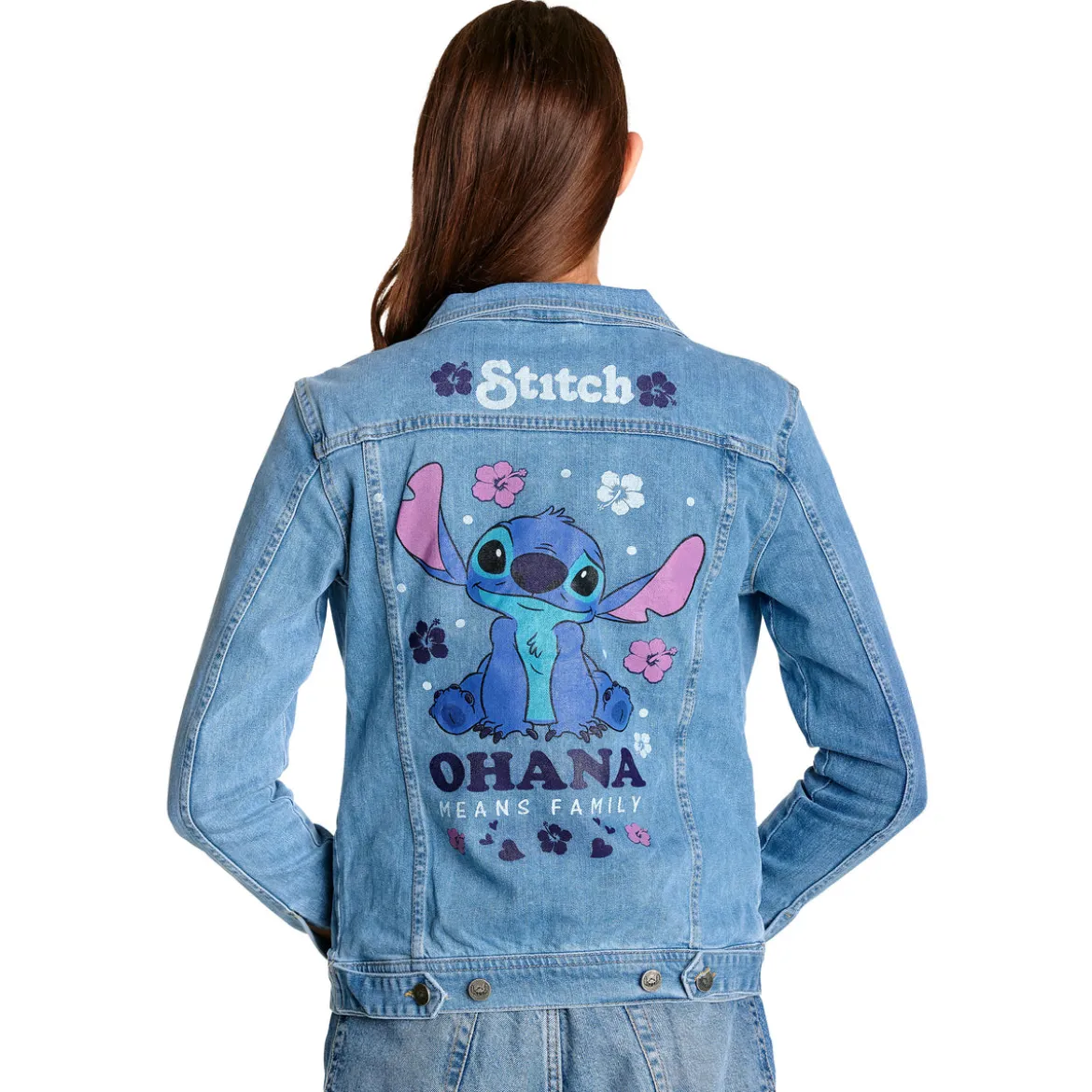 Lilo & Stitch - Flowers Jeansjacke Damen blau