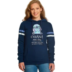 Lilo & Stitch - Ohana Means Family Hoodie Damen blau
