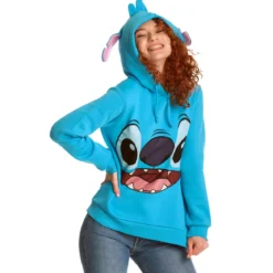 Lilo & Stitch - Stitch Damen Hoodie mit Ohren blau