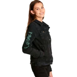 Loki - Logo Jeansjacke Damen schwarz