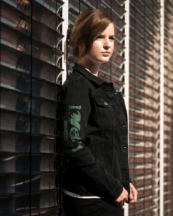 Loki - Logo Jeansjacke Damen schwarz