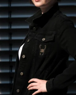 Loki - Logo Jeansjacke Damen schwarz