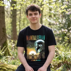 Mando und Grogu Poster T-Shirt schwarz - Star Wars The Mandalorian