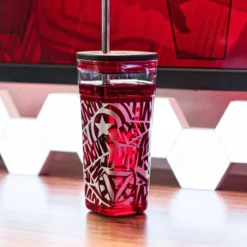 Marvel - Logo Becher mit Strohhalm
