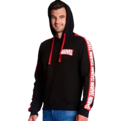 Marvel - Logo Hoodie mit Ärmelprint schwarz