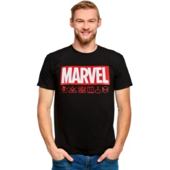 Marvel - Logo & Icons T-Shirt schwarz